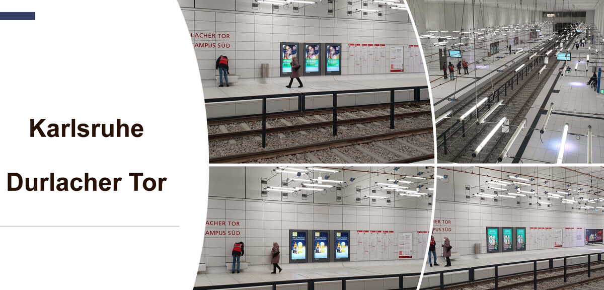 Monitore an der U-Bahn-Haltestelle Durlacher Tor